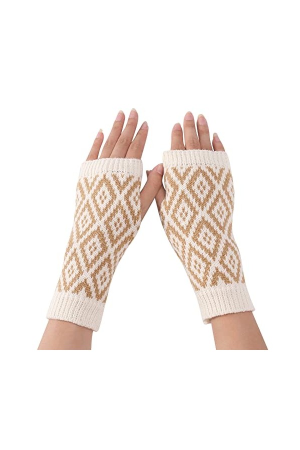 Gants sans doigts dhiver sans doigts Accessoires Cosplay Bras Gants tricotés Hiver Chaud Jambes Chauffe-mains pour femmes Ma