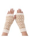 Gants sans doigts dhiver sans doigts Accessoires Cosplay Bras Gants tricotés Hiver Chaud Jambes Chauffe-mains pour femmes Ma