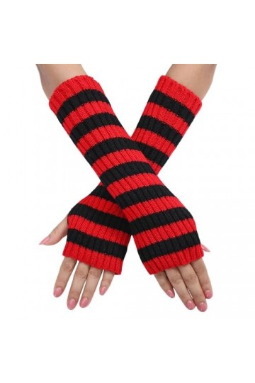 Generisch Mitaines pour femme sans doigts en tricot chaud mitaines convertibles moufles mode fleurs gants tricotés, Noir , ta