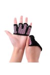 Femme Hiver Chauds Demi-Doigt Gants Haltérophilie Exercice De Fitness Noir M