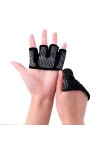 Femme Hiver Chauds Demi-Doigt Gants Haltérophilie Exercice De Fitness Noir M