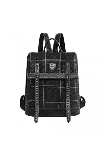 Coolives Sac à Main porté Dos avec Bandoulière pour Femme Sac a Dos Loisir avec Rivets Sac a épaule Cartable Scolaire pour Ad