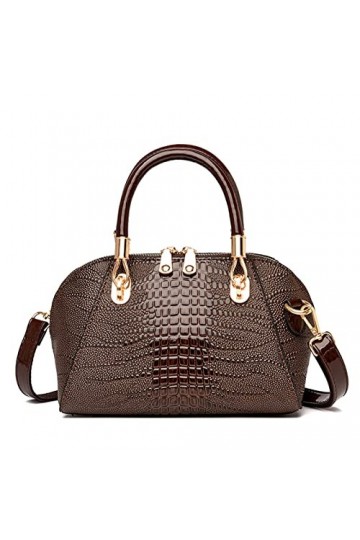 Coolives Sac à Main porté Main avec bandoulière avec Motif Peau de Crocodile pour Femme en Cuir PU Sacoche Brillant Sac a Mai