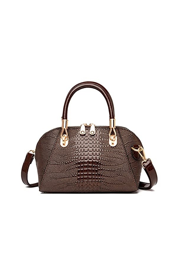 Coolives Sac à Main porté Main avec bandoulière avec Motif Peau de Crocodile pour Femme en Cuir PU Sacoche Brillant Sac a Mai