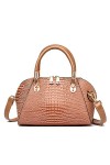 Coolives Sac à Main porté Main avec bandoulière avec Motif Peau de Crocodile pour Femme en Cuir PU Sacoche Brillant Sac a Mai