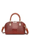 Coolives Sac à Main porté Main avec bandoulière avec Motif Peau de Crocodile pour Femme en Cuir PU Sacoche Brillant Sac a Mai