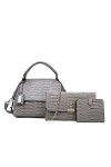 Coolives Sac Ensemble Sac à Main porté Main avec bandoulière avec Motif Peau de Crocodile pour Femme en Cuir PU Vintage Sacoc