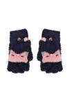 ZHIYU Laine Flip Cover Garçons avec Moufles pour tout-petits Gants Cabrio Cachemire Top Hiver Mitaines Femmes Bleu marine, T