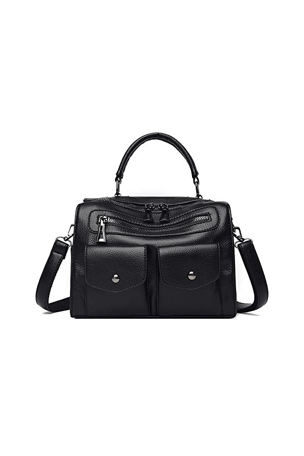 Coolives Sac à Main porté Main avec bandoulière pour Femme en Cuir PU Vintage Sacoche Rétro Sac a Main Sac à épaule élégant S