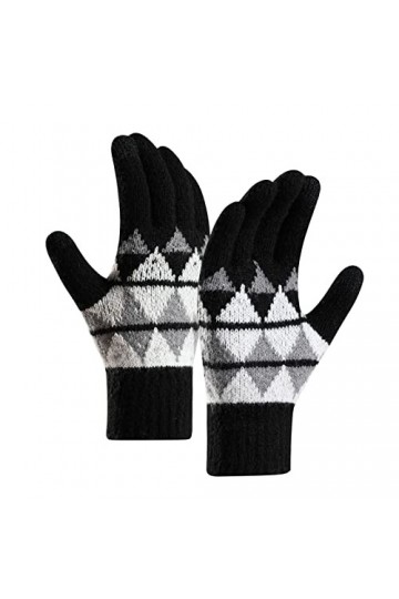 Gants dhiver pour femme - Gants chauds en tricot - Poignets élastiques - Gants dhiver pour homme - Moufles pour femme - Cha