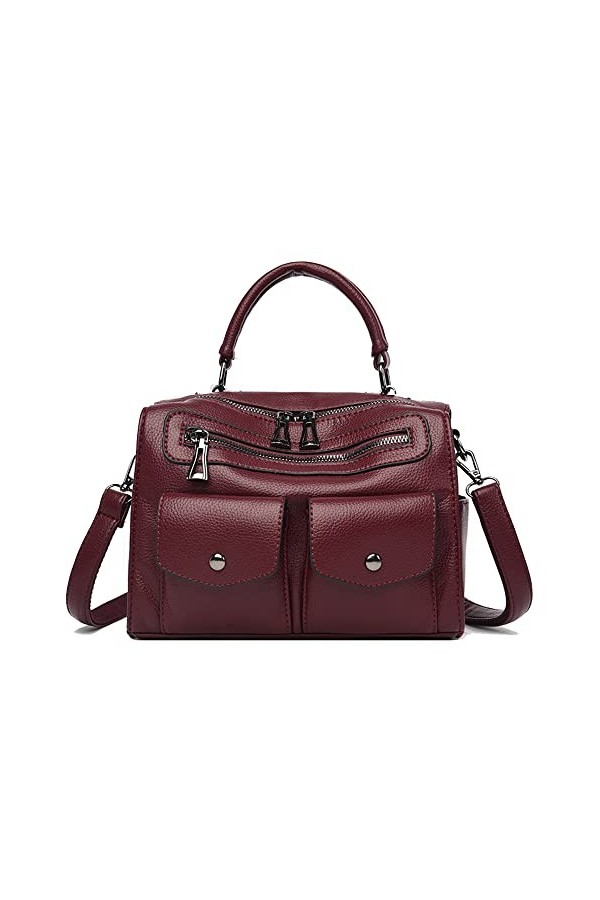 Coolives Sac à Main porté Main avec bandoulière pour Femme en Cuir PU Vintage Sacoche Rétro Sac a Main Sac à épaule élégant S