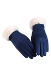 Caxndycing Moufles dhiver pour femme avec doublure en polaire thermique - Gants dhiver doublés super doux - Couleur unie - 