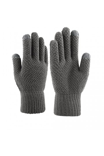 MKIUHNJ Moufles Tricotées Et Laine Tricotées Chaudes Automne Épaissies Gants Chauffants Femmes Gants dhiver Hommes Noir Doig