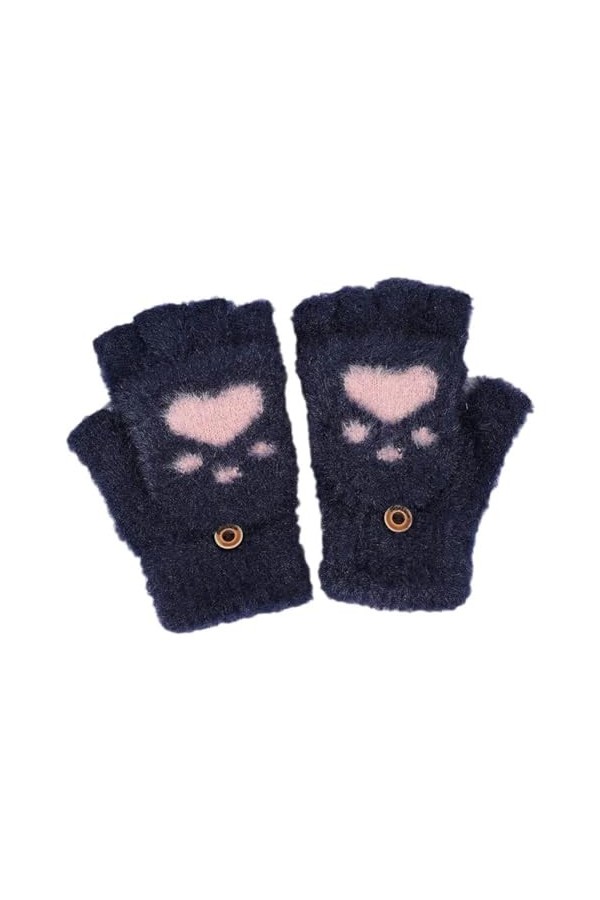 WSRRDRECVHi Gants chauds et mignons pour femmes, mitaines à griffe en peluche, gants dhiver doux sans doigts courts I9W1 Ha,