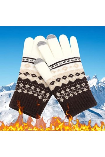 Gants épais pour adultes et femmes avec écran et mode gants mobiles pour téléphone hommes tricotés et flocons de neige dhive