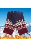 Gants épais pour adultes et femmes avec écran et mode gants mobiles pour téléphone hommes tricotés et flocons de neige dhive