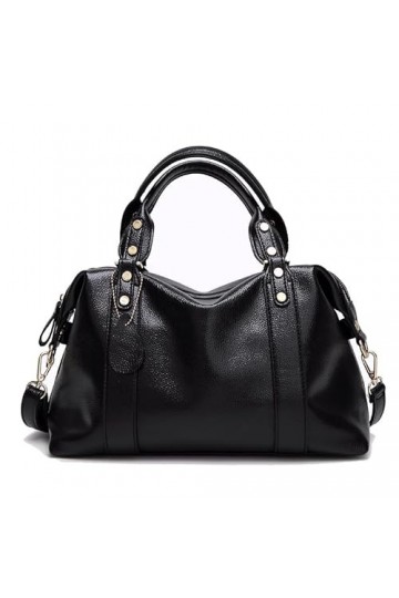 Coolives Sac à main porté main avec bandoulièr pour Femme en Cuir PU Vintage Boston Sacoche Rétro Sac a main Sac à épaule élé