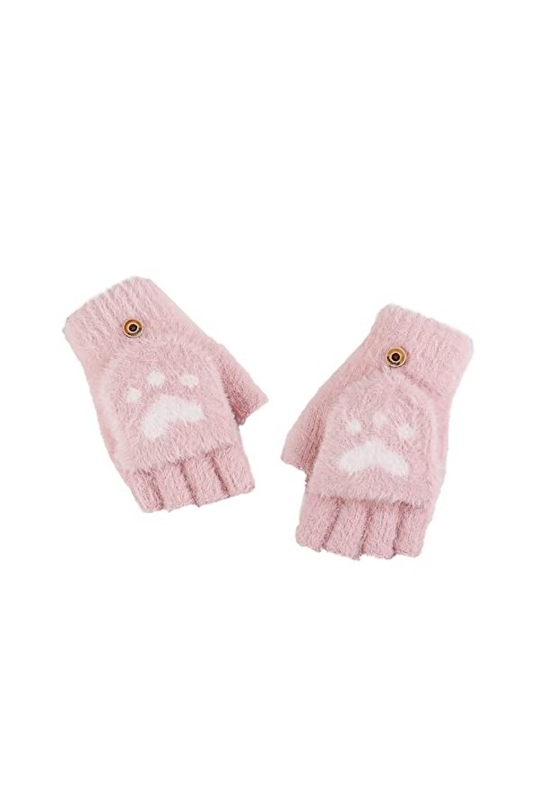 Moufles pour femme par temps froid, gants dhiver chauffants épais et chauds à rabat pour étudiants, équitation, écriture, ga