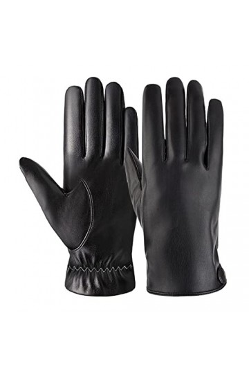 Gants moufles imperméables pour enfant - Chaud - Pour lhiver - Pour écran tactile - Gants doublés en cuir polaire - Gants po