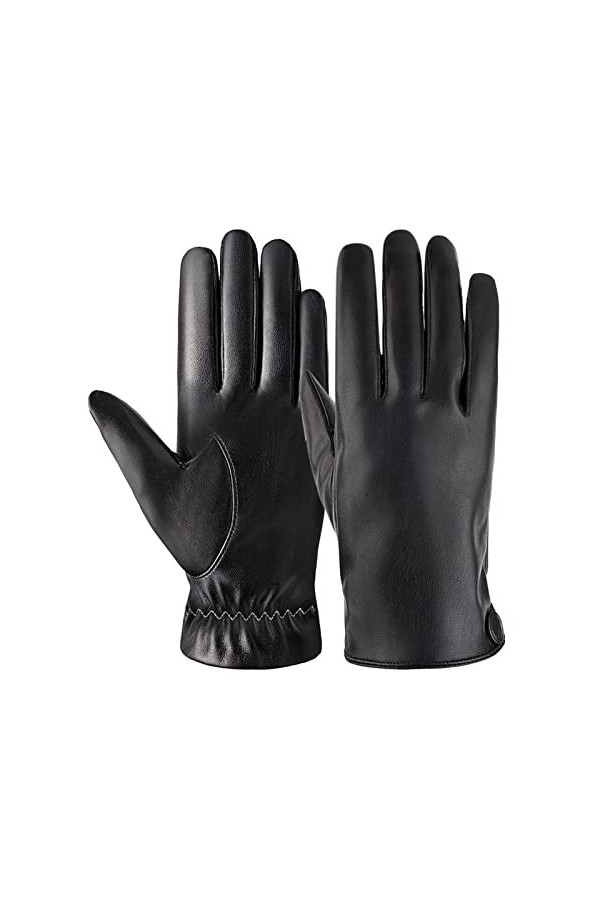 Gants moufles imperméables pour enfant - Chaud - Pour lhiver - Pour écran tactile - Gants doublés en cuir polaire - Gants po