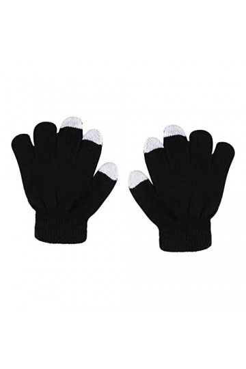 ZHIYU Gants en laine à enfiler couleur doigts Gants de cyclisme extensibles solides pour enfants Gants tricotés non gants Sal