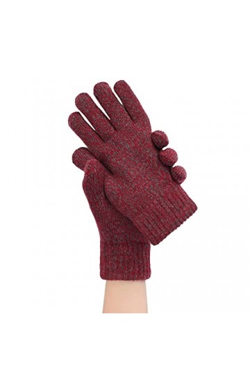 Gants tricotés pour femme - Écran tactile - Gants en tricot - Gants tactiles chauds - Coupe-vent - Gants de sport - Vélo pour