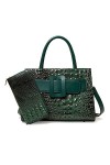 Coolives Sac à Main porté Main Set avec bandoulière avec Motif Peau de Crocodile pour Femme en Cuir PU Sacoche Ensemble Sacs 