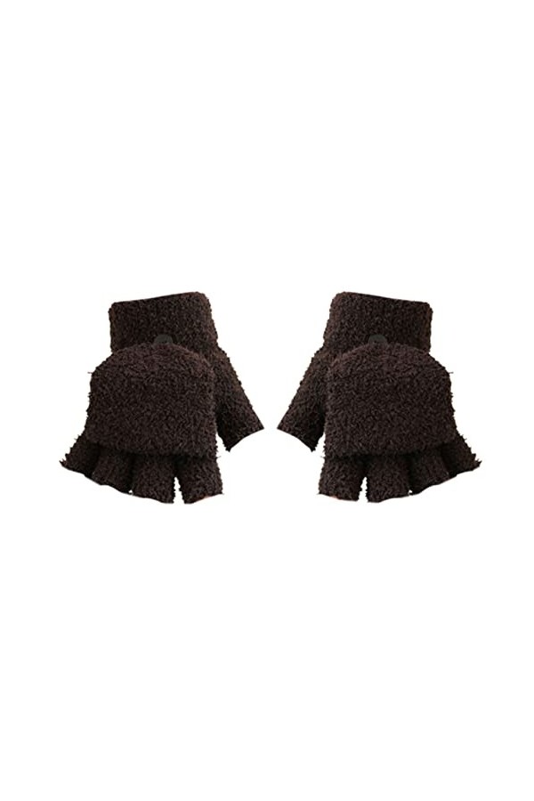 Porceosy 1 paire de moufles dhiver de haute qualité à rabat, blanc, L