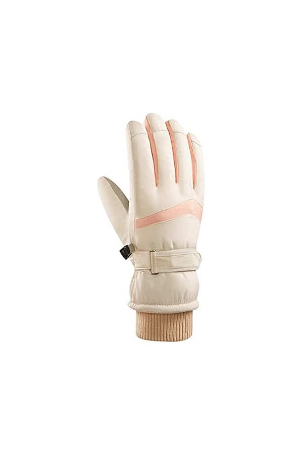 IQYU Tableau des tailles Hiver Premium Travail et Downhill Gants de Ski Mitaines en Cuir Moufles Imperméable Hommes Femmes Mo
