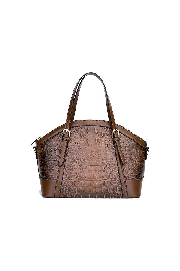 Coolives Sac à Main porté Main avec bandoulière avec Motif Peau de Crocodile pour Femme en Cuir PU Vintage Sacoche Rétro Sac 