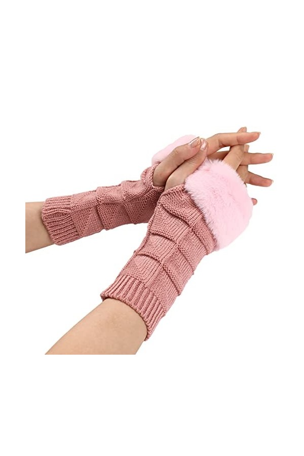 Gants dhiver pour femme - Gants chauds coupe-vent élastiques - Gants noirs pour femme - Gants thermiques pour femme - Moufle