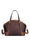 Coolives Sac à Main porté Main avec bandoulière avec Motif Peau de Crocodile pour Femme en Cuir PU Vintage Sacoche Rétro Sac 