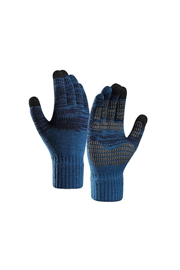 STKOOBQ Élastique – Écran thermique pour homme et femme en tricot doux – Gants dhiver moufles rose vif, taille unique 