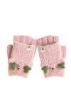 URFEDA Gants dhiver Convertibles pour Femmes Moufles Mignons en Bois de cerf Gants Chaudes en Peluche Chaude Gants, Gants à 
