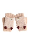 URFEDA Gants dhiver Convertibles pour Femmes Moufles Mignons en Bois de cerf Gants Chaudes en Peluche Chaude Gants, Gants à 