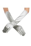 Gants longs de fête, dopéra, de soirée, de mariage, de bal de promo, de mariage en satin, moufles pour femme chauffées par t
