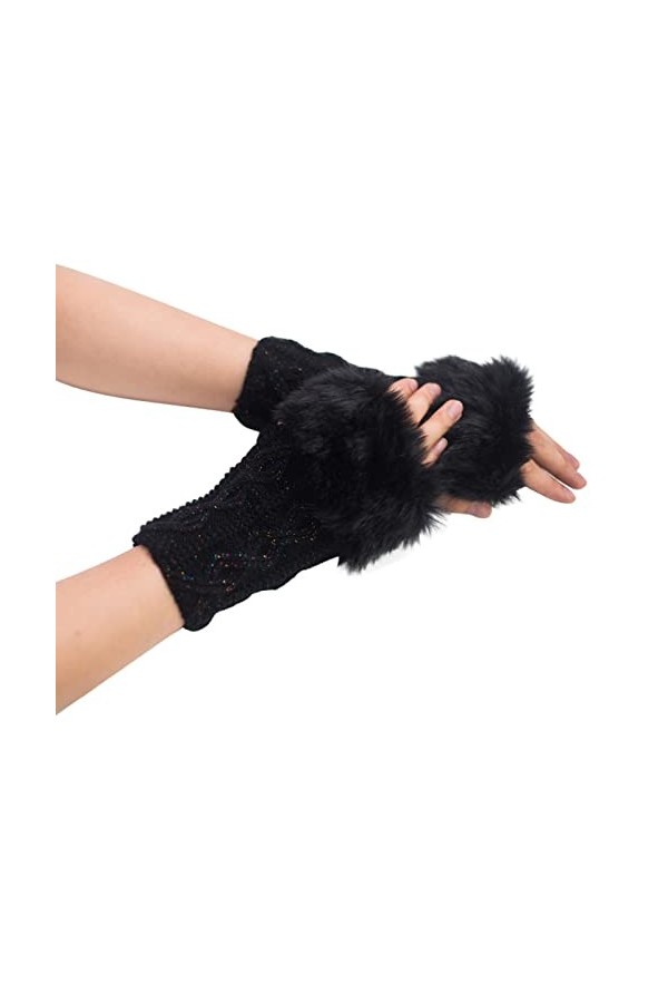 mitaines hiver mitaines vêtements sans doigts accessoires gants dhiver gants tricotés noirs manches longues filles moufles t