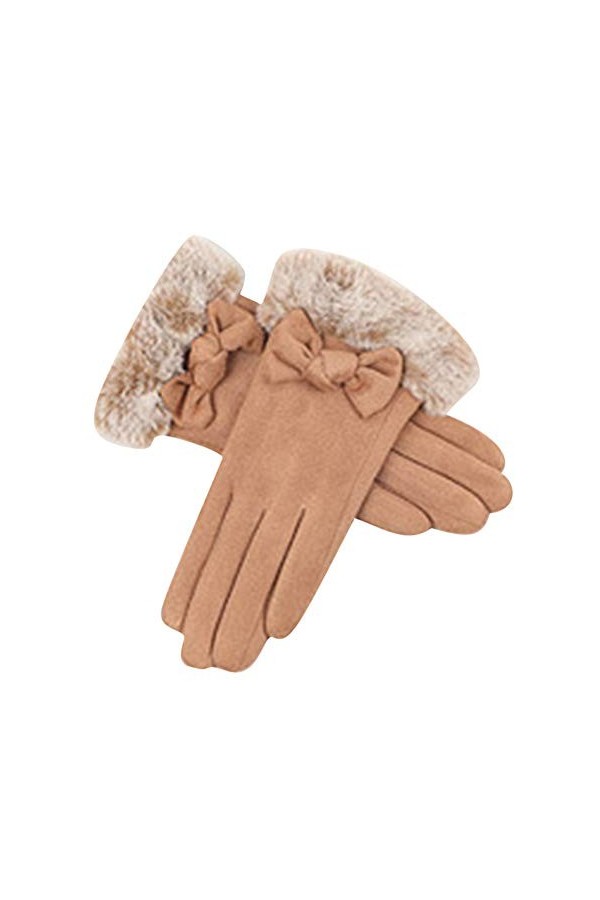 Écran Tactile Mignon Gant Hiver Anti-Dérapant Tactile Chaud Gants Sport Pour Femmes 02 Noir