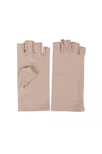 Gants à ongles lumineux à doigts ouverts - Noir - Demi-doigt - Outils à ongles en fibre de coton - Pour femme - Utilisation à