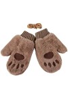 Uposao Gants Mitaines dhiver, Enfant Adulte Mignon Mitaine De Patte dours Cartoon Griffe danimal Gants Epais & Chaud Confo