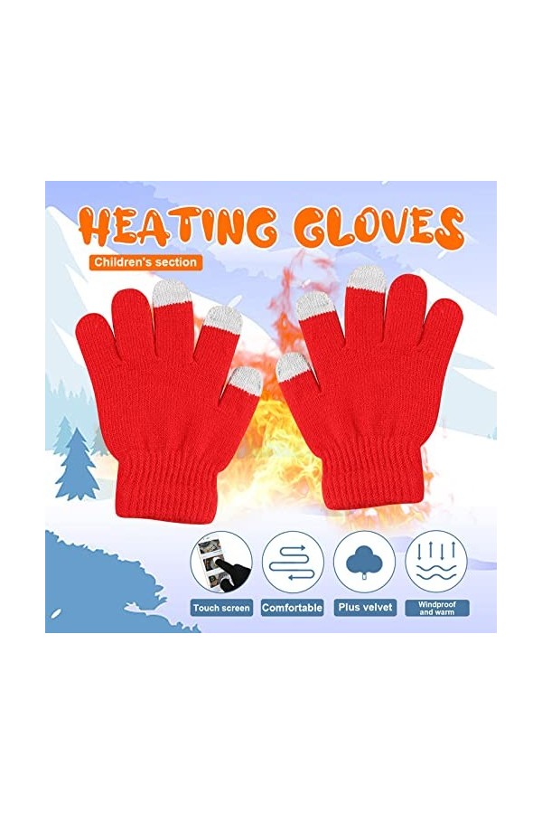 Gants tricotés pour femme - Moufles en tricot - Gants tactiles - Chaud - Coupe-vent - Pour femme - Pour le camping, la randon