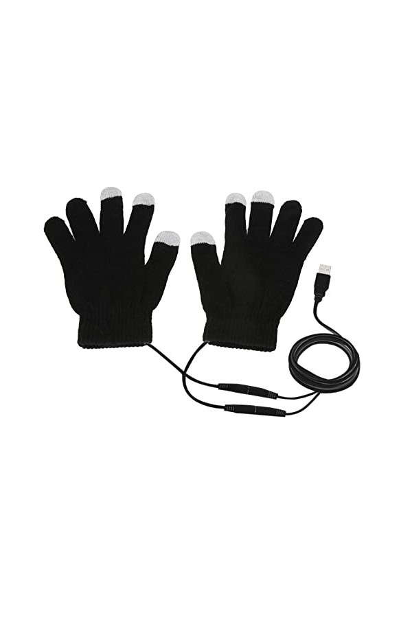 Moufles pour femme par temps froid - Gants chauffants - Doux - Portables - Port USB - Chaud - Température des mains - Pour ho