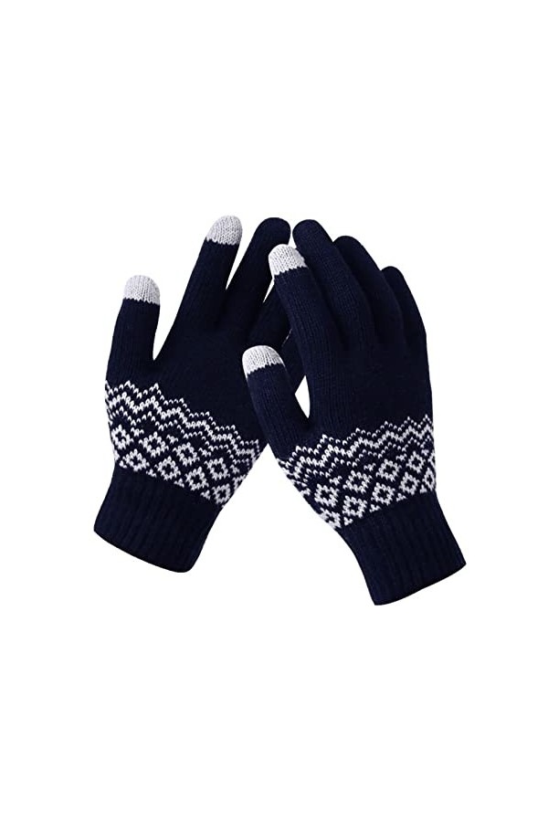 Gants thermiques chauds pour femme - Doublure thermique avec doublure en polaire chaude - Moufles en laine - Gants tricotés a