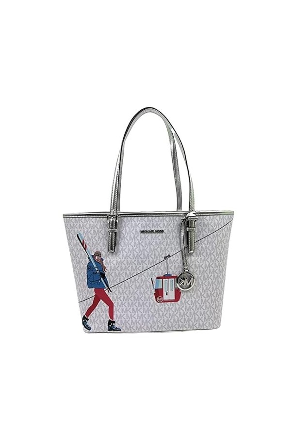 Michael Kors XS Carry All Jet Set Travel Womens Tote BLACK SIG/GOLD 