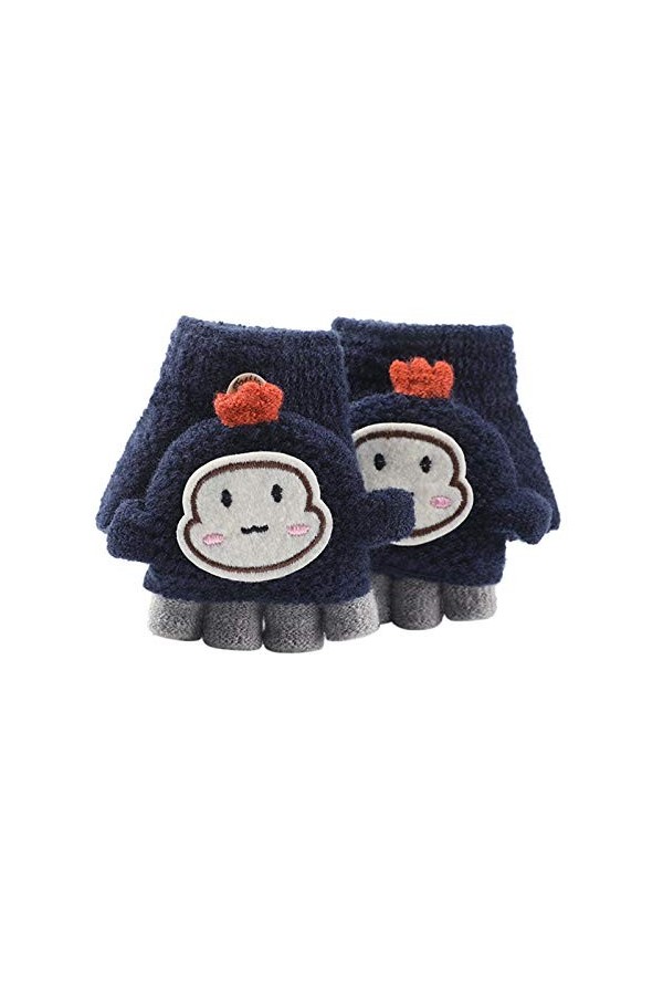 Asalin Ao Soft Cabrio Flip Top Gants Enfant Bébé Hiver Chaud Tricot Doigts Mitaines Mignon Cartoon Gants Chaud pour Enfants G