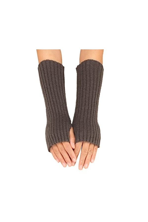 Gants sans doigts pour femme - Noir - Cosplay - Manches tricotées - Hiver - Chaud - Bras fille - Kawaii - Longueur douce et c