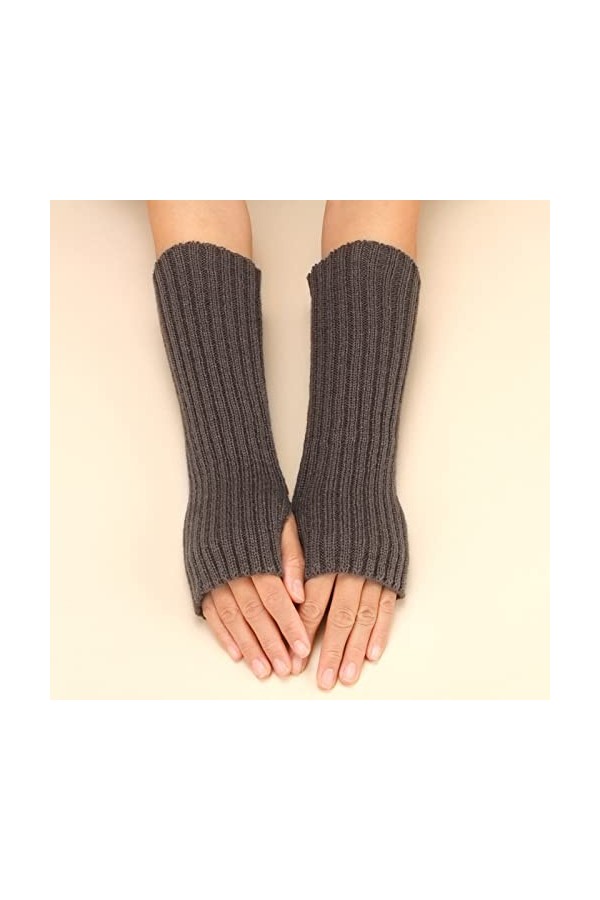 Gants sans doigts pour femme - Noir - Cosplay - Manches tricotées - Hiver - Chaud - Bras fille - Kawaii - Longueur douce et c