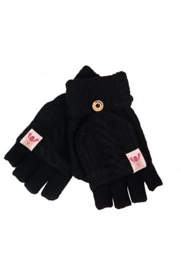 Gants dhiver en maille jacquard tricotée pour femme - Velours épais - Automne et hiver - Motif chaud gants adultes - Moufl