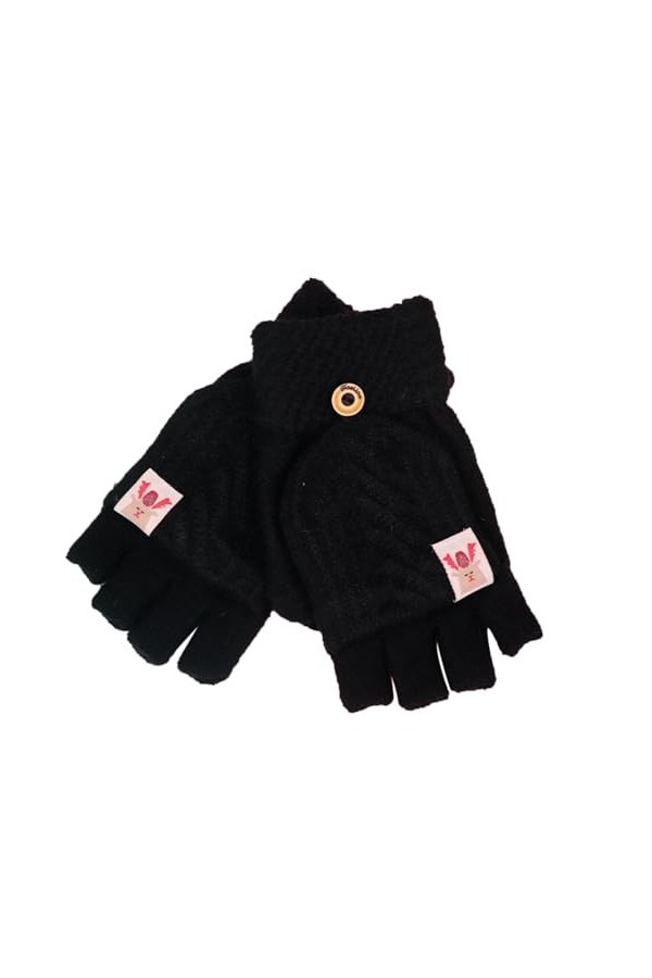 Gants dhiver en maille jacquard tricotée pour femme - Velours épais - Automne et hiver - Motif chaud gants adultes - Moufl