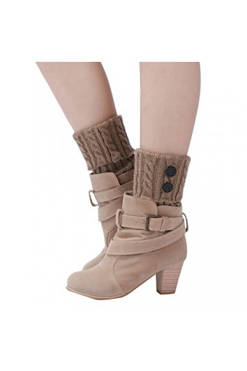 IQYU Manchettes Noires Confortable Acrylique Gants Câbles Épais Moufles Chaudes pour Femmes Pantoufles Chauffantes Dames, kak